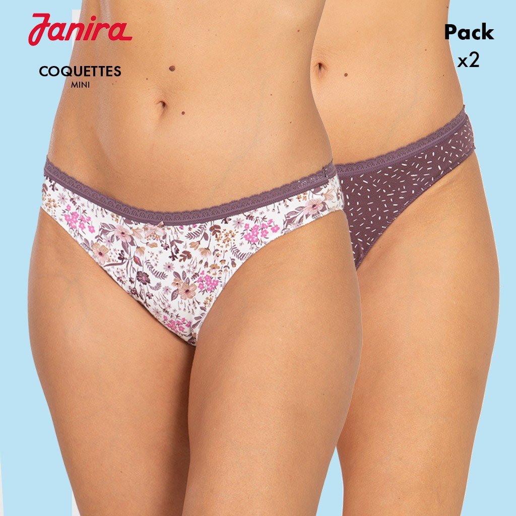 Braga bikini pack 2 algodón estampado coquettes