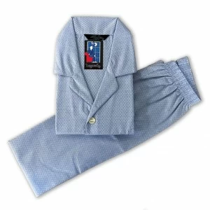 Pijama hombre tela popelin abierto con bolsillo