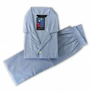Pijama hombre tela popelin abierto con bolsillo