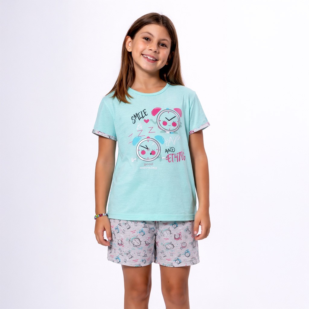 Pijama infantil ni&ntilde;a manga corta y short