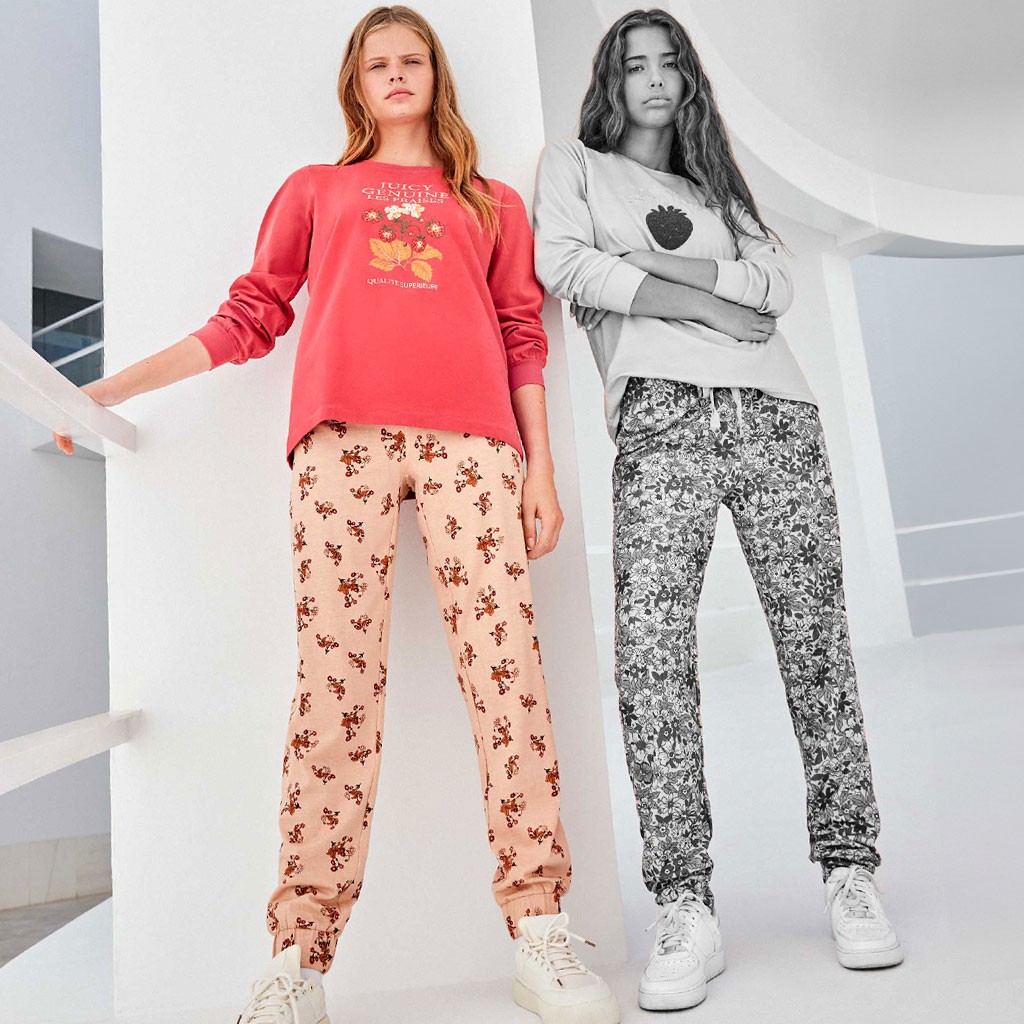 Pijama algodón mujer estampado flores