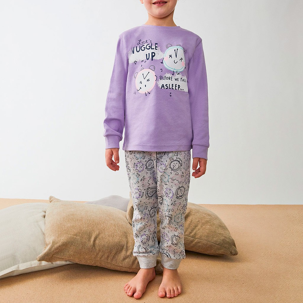 Pijama niña algodón manga larga