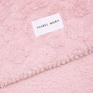 Manta coralina rosa forrada borreguito para sofa