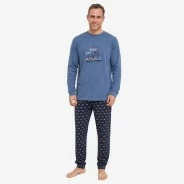 Pijama hombre manga larga estampado