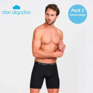 B&oacute;xer hombre extra-largo algod&oacute;n el&aacute;stico pack x2