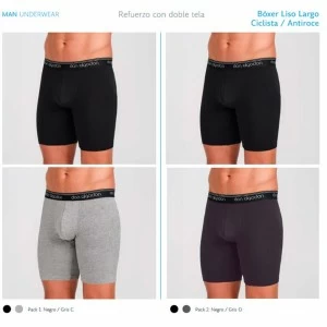 B&oacute;xer hombre extra-largo algod&oacute;n el&aacute;stico pack x2