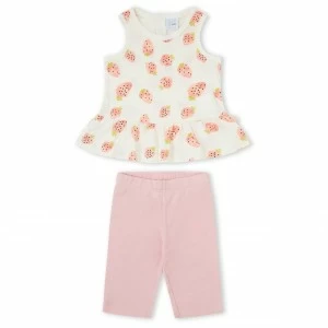 Conjunto beb&eacute; algod&oacute;n estampado fresas
