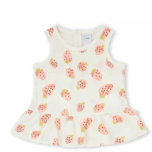 Conjunto beb&eacute; algod&oacute;n estampado fresas