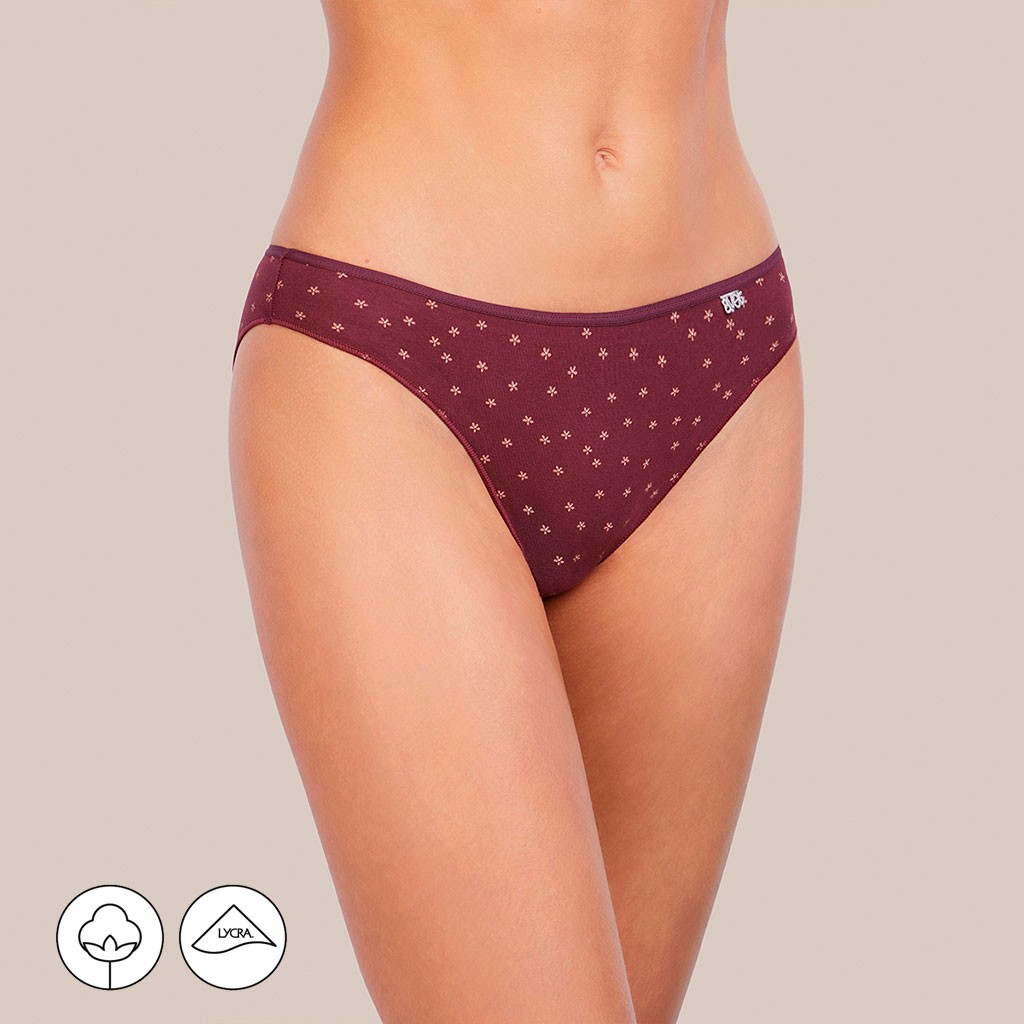 Braga bikini mujer de algodón estampado florecilla