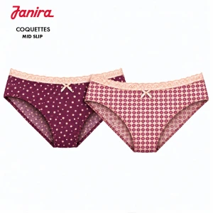 Braga bikini estampada pack x 2 coquettes mid slip
