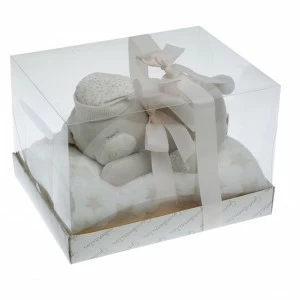 Pelucha Bebe osito con manta en caja de regalo