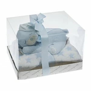 Pelucha Bebe osito con manta en caja de regalo