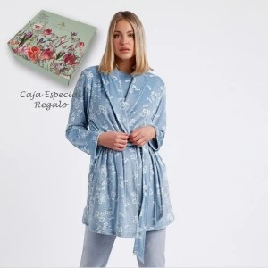 Bata corta mujer estampado flores