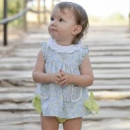 Vestido bebe sin manga estampado con braga a juego