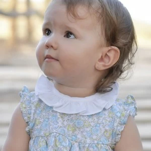 Vestido bebe sin manga estampado con braga a juego