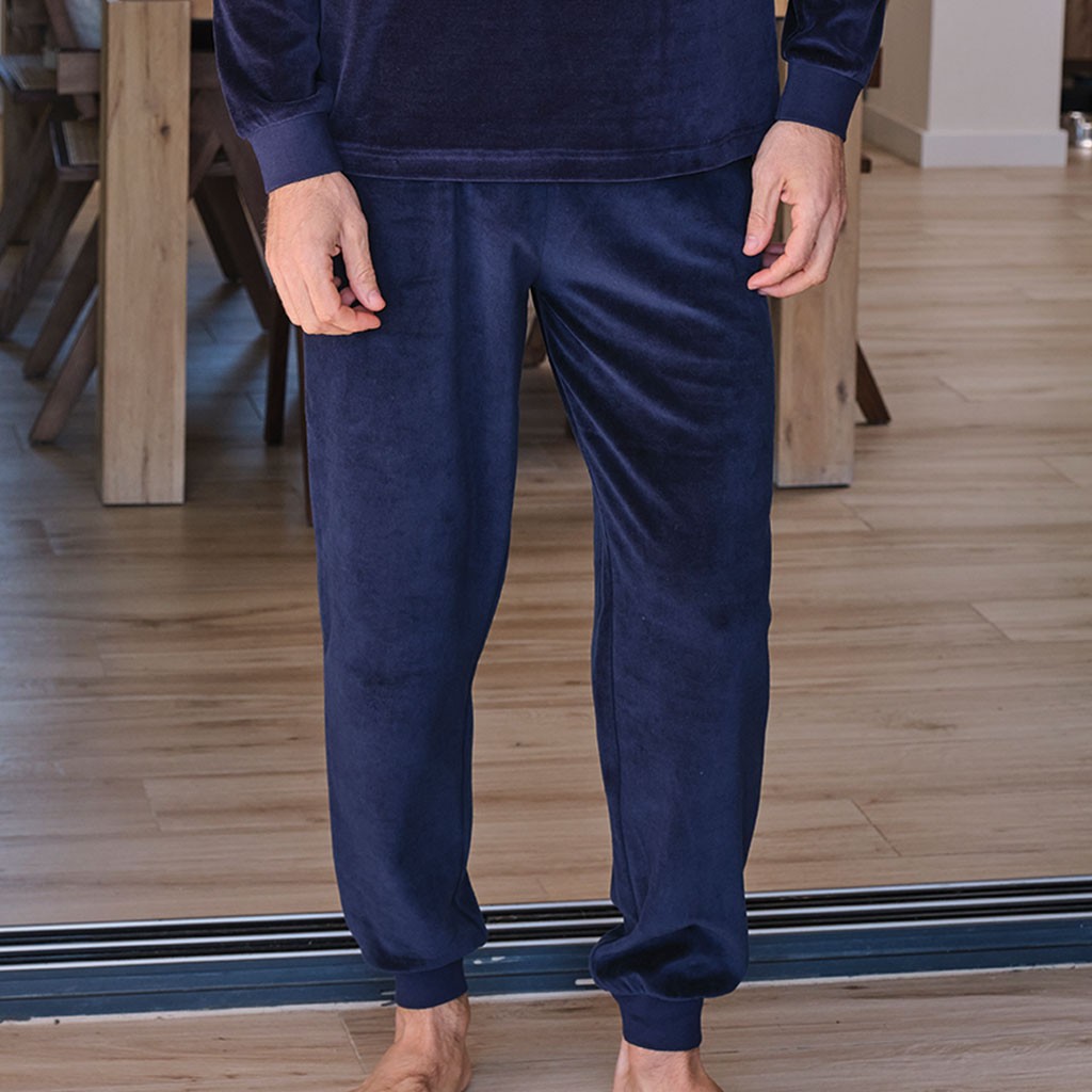 Pijama largo hombre cuello botones