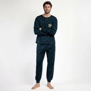 Pijama algod&oacute;n hombre cuello botones