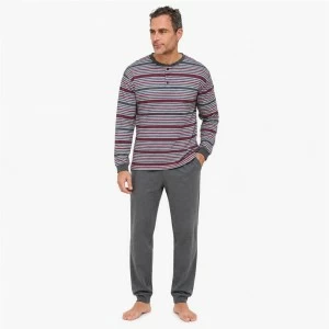 Pijama hombre manga larga cuello botones