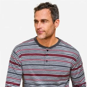 Pijama hombre manga larga cuello botones