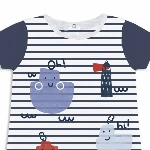 Pelele corto beb&eacute; estampado marinero