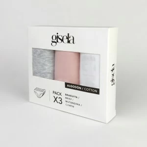 Braga midi mujer algod&oacute;n pack 3