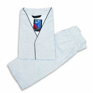 Pijama hombre corto de tela con camisa abierta