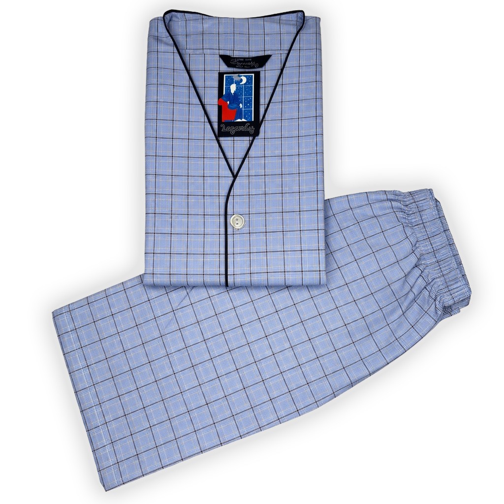 Pijama hombre manga corta tejido popelin