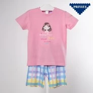 Piajma infantil ni&ntilde;a algod&oacute;n con mu&ntilde;eca