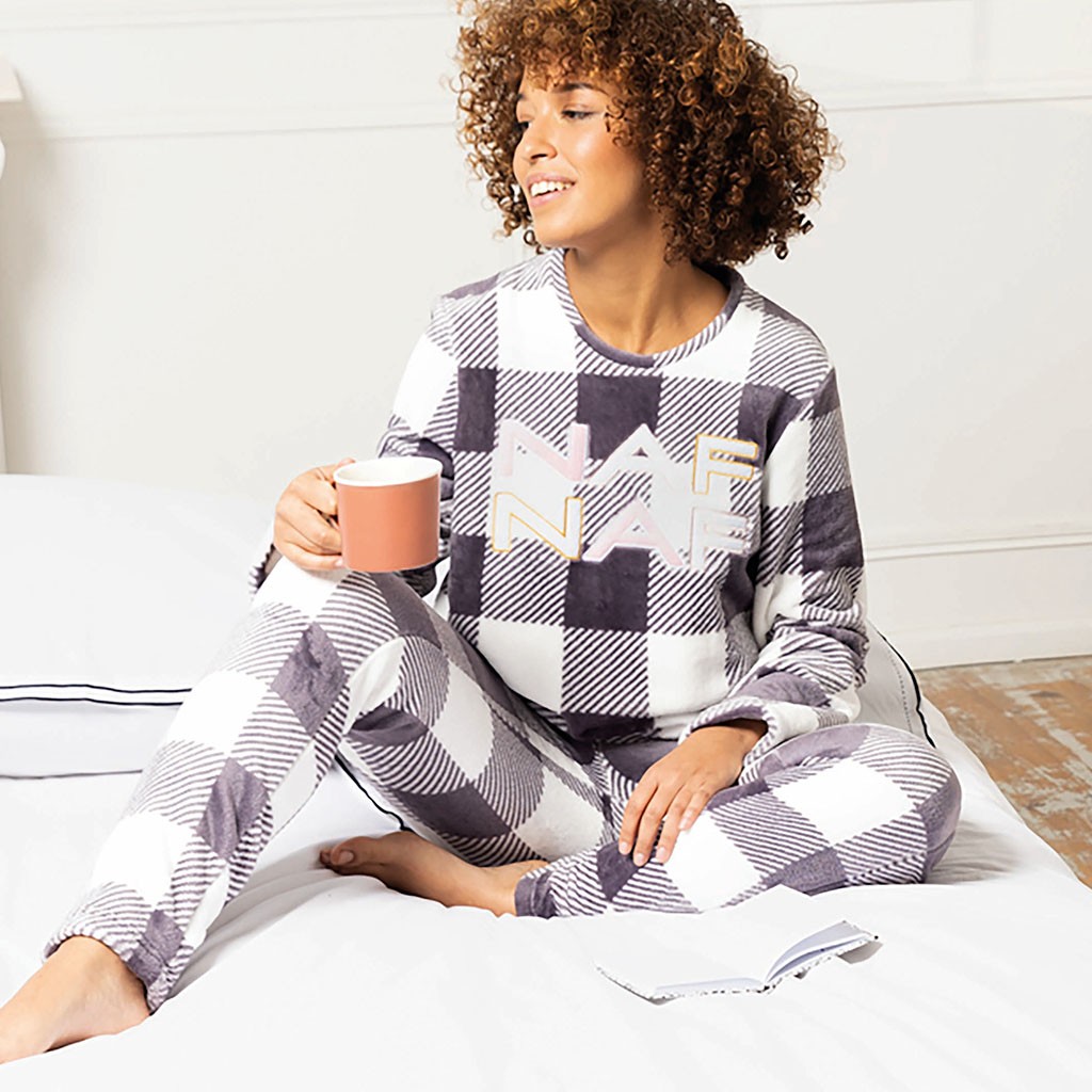 Pijama mujer manga larga cuadros