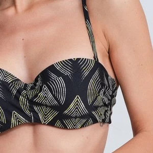 Conjunto ba&ntilde;o mujer estampado braga fruncida