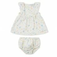 Vestido beb&eacute; estampado con braguita