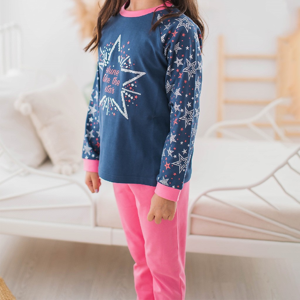 Pijama niña manga larga Star