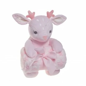 Peluche ciervito con mantita estrellas coralina