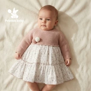 Vestido beb&eacute; punto manga larga