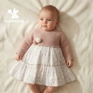 Vestido beb&eacute; punto manga larga