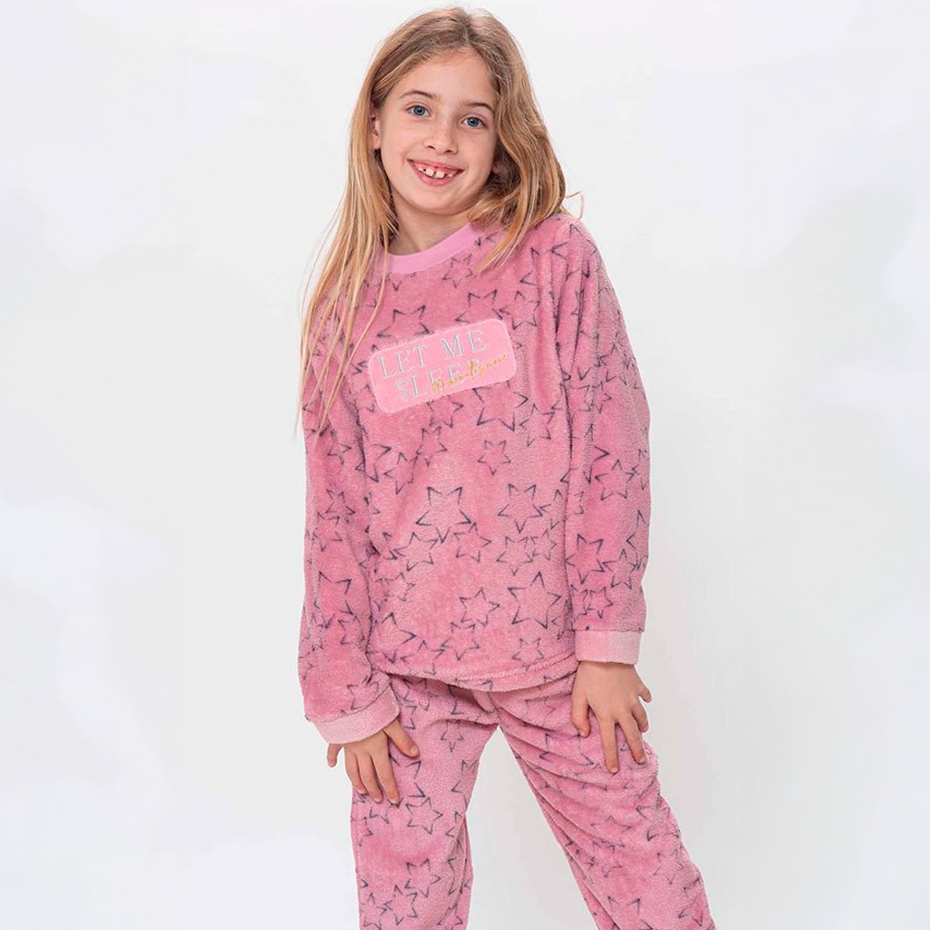 Pijama niña coralina estampada