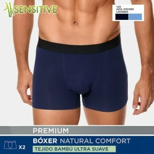 B&oacute;xer pack x2 hombre tejido de bamb&uacute; sensitive