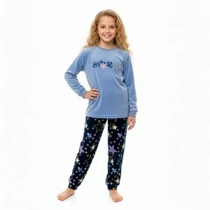 Pijama juvenil manga larga azul Star