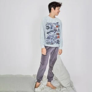 Pijama juvenil tundosado gris