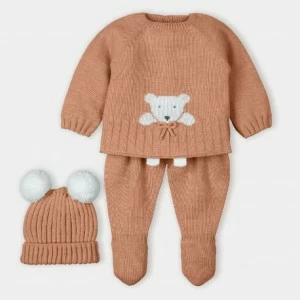 Conjunto beb&eacute; con gorro punto
