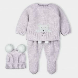 Conjunto beb&eacute; con gorro punto
