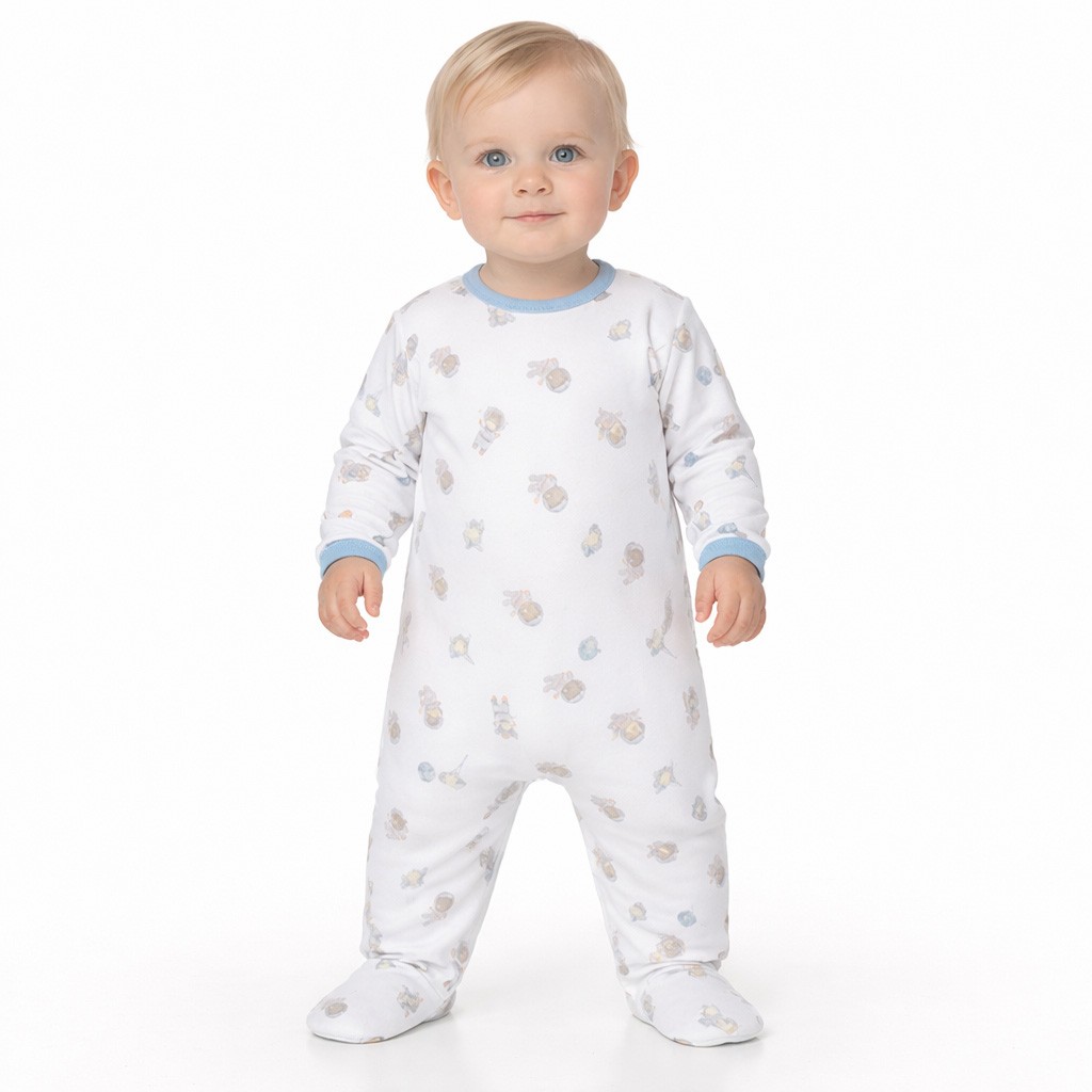 Pelele beb&eacute; manga larga estampado