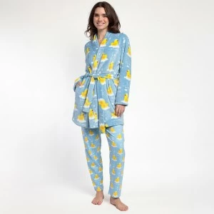 Bata mujer coralina estampado patitos
