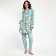 Bata mujer coralina estampado patitos