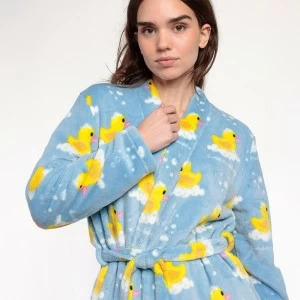 Bata mujer coralina estampado patitos