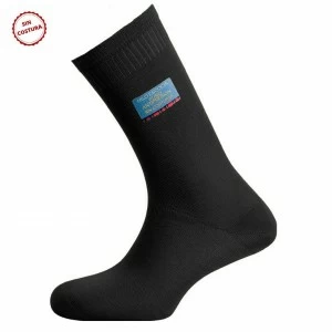 Calcet&iacute;n hombre liso de hilo con pu&ntilde;o antipress