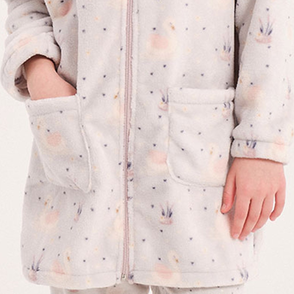Bata niña cremallera estampada