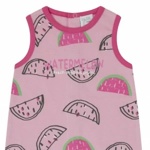 Pelele beb&eacute; algod&oacute;n tirantes rosa