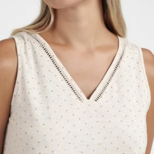 Camis&oacute;n mujer sin mangas estampado con topitos