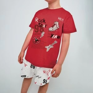 Pijama corto ni&ntilde;o algod&oacute;n estampado